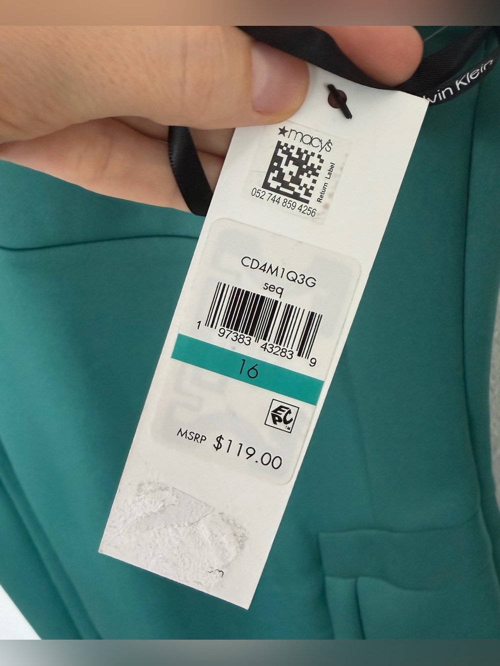 Calvin Klein Dark Teal Sleeveless Midi Sheath Dress - Picture 7 of 11